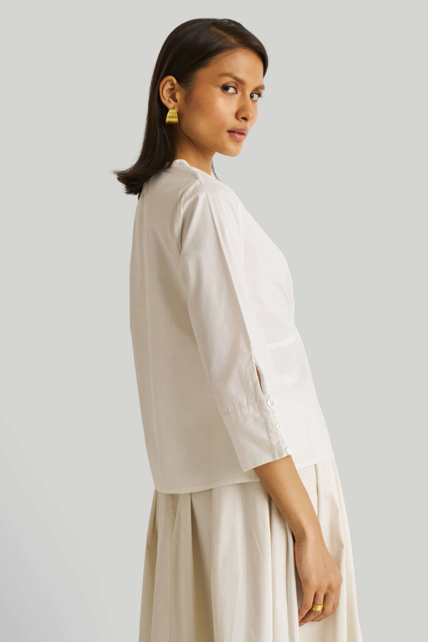 Front Twist Top in White - Lukas shop %