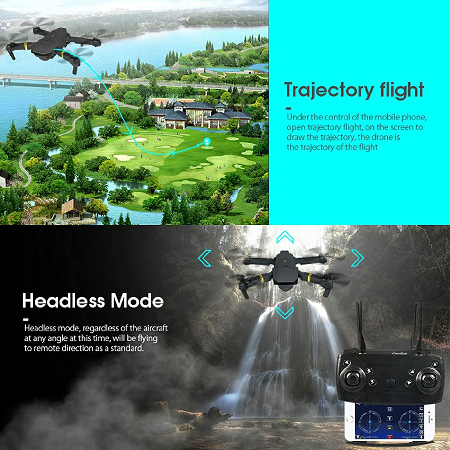 4K HD Dual Camera RC FPV WiFi Portable Wide Angle Foldable Quadcopter Drone - Lukas shop %
