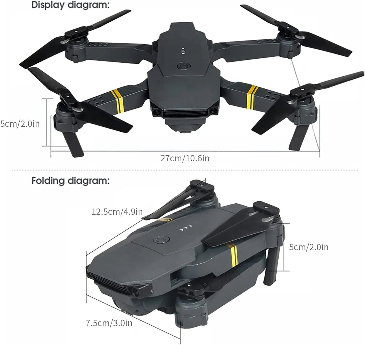 4K HD Dual Camera RC FPV WiFi Portable Wide Angle Foldable Quadcopter Drone - Lukas shop %