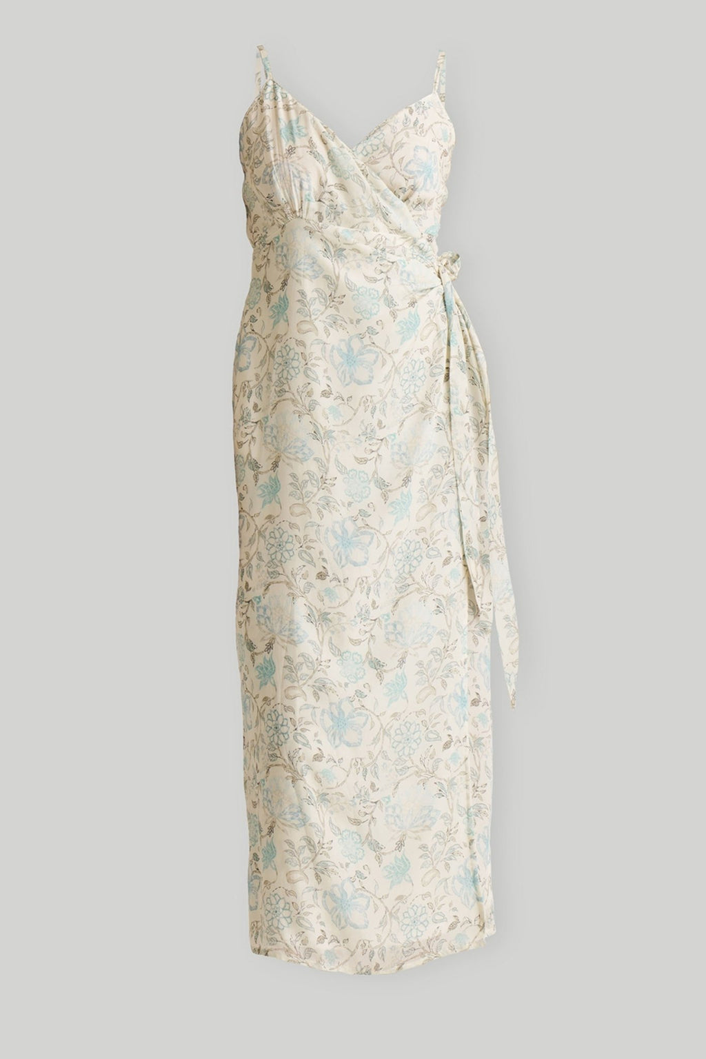 Strappy Wrap Dress in Blue Florals - Lukas shop %