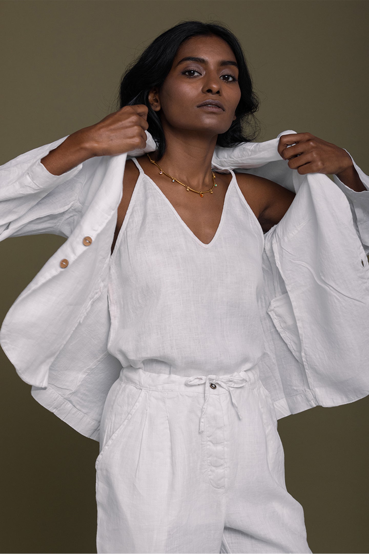 Hemp Three Piece Set in White - Lukas shop %