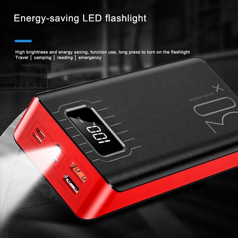 20000mAh External Battery Power Bank Dual USB With LED Flashlight - Lukas shop %