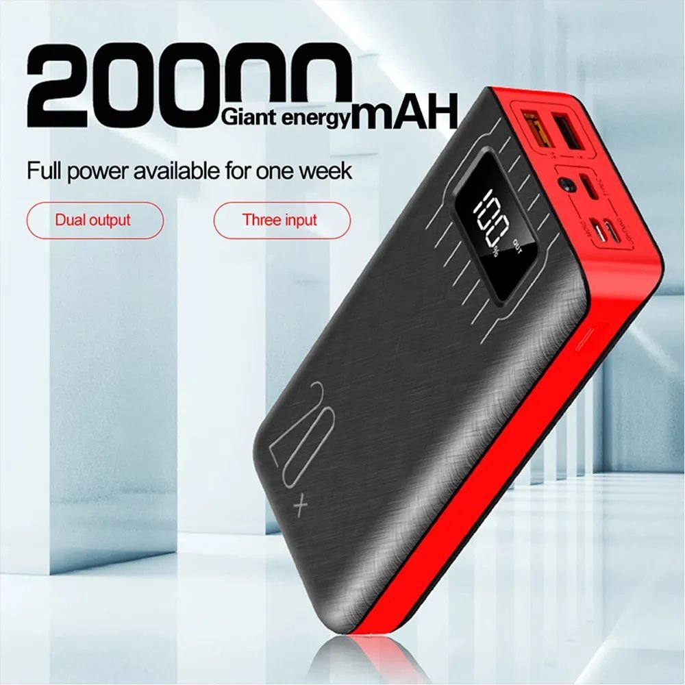 20000mAh External Battery Power Bank Dual USB With LED Flashlight - Lukas shop %